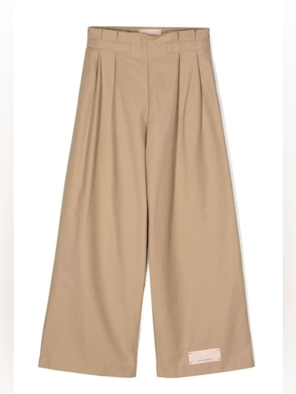 Elisabetta Franchi Trouser Pants With Logo Size 8A Tan